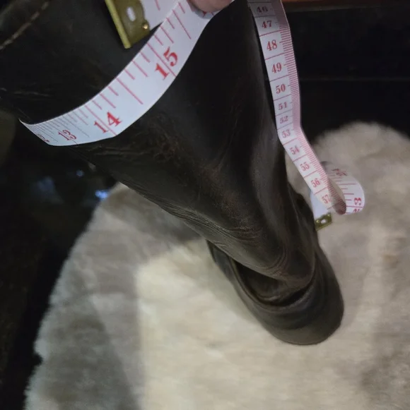 Frye Brown Leather Harness Boots 12R Size 9 Motercycle Boho Western Cowgirl - Picture 16 of 16